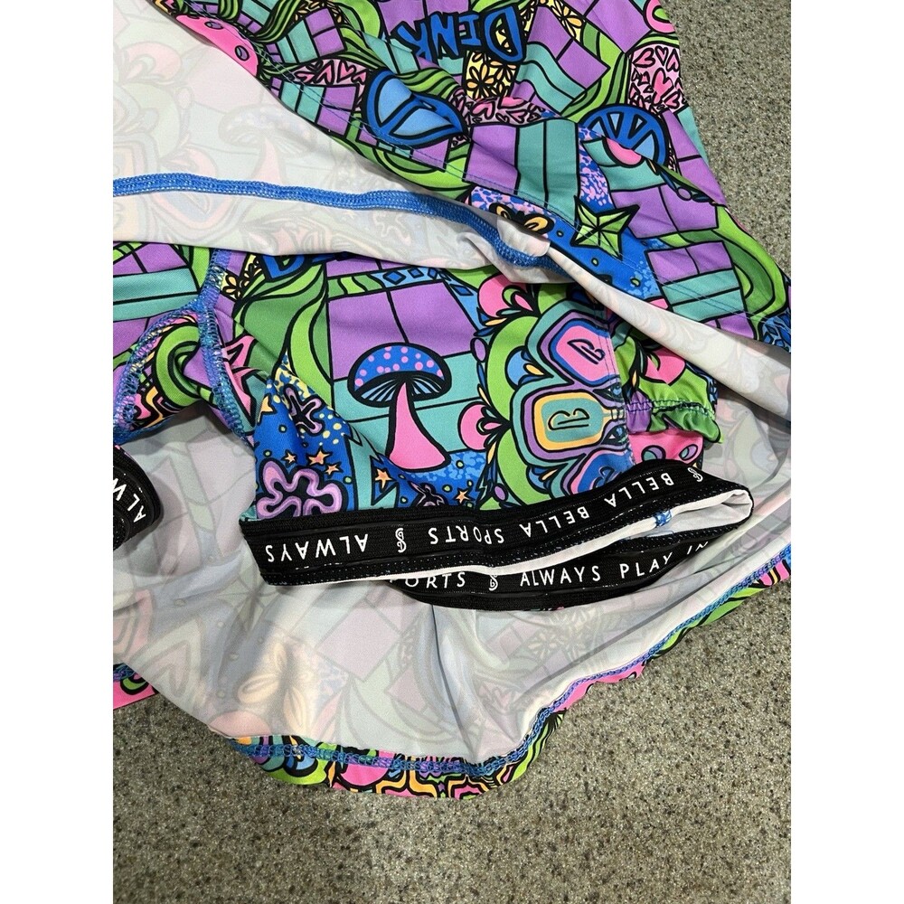 Pickleball Bella Bella Sports A-Line Skort Skirt Mini Women’s Large Groovy - Picture 4 of 10